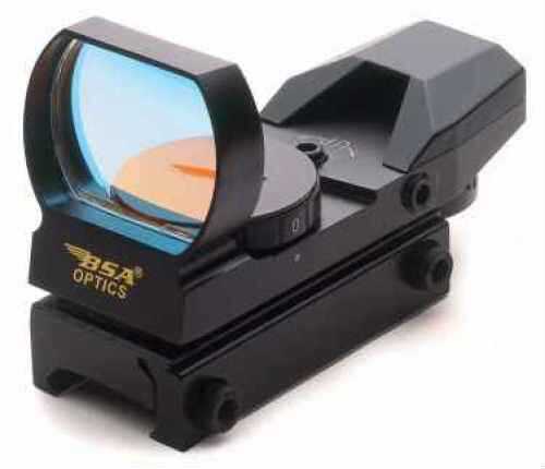 Bsa Optics Panoramic Multi-Purpose Sighting System Red Dot Black W/ Weaver Style Mnt 7-pos Rheostat Adj